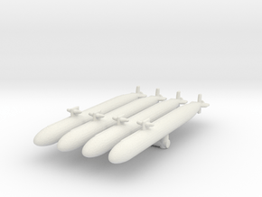 USS Los Angeles SSN-688 in White Natural Versatile Plastic: 1:2400
