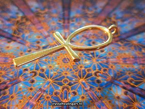 Egyptian Ankh Pendant in 18k Gold Plated Brass