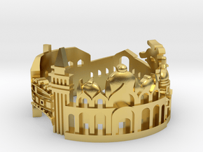 Venice Skyline - Cityscape Ring in Polished Brass: 8 / 56.75
