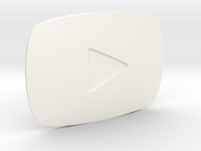 Youtube Play Button Gold in White Smooth Versatile Plastic