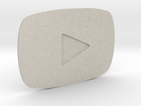 Youtube Play Button Gold in Natural Sandstone
