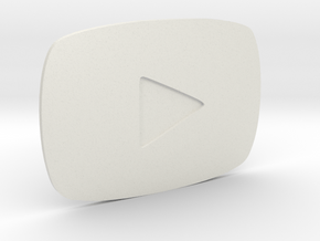 Youtube Play Button Silver in White Natural Versatile Plastic