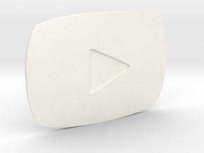 Youtube Play Button Silver in White Smooth Versatile Plastic