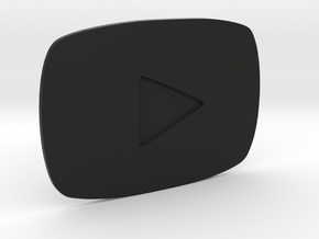 Youtube Play Button Silver in Black Smooth Versatile Plastic