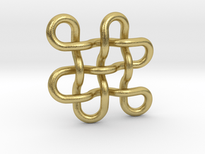 endless knot / eternal knot / buddha knot small in Natural Brass