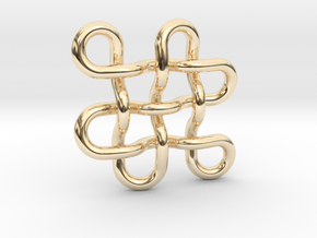 endless knot / eternal knot / buddha knot small in 14K Yellow Gold