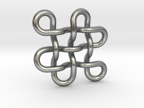 endless knot / eternal knot / buddha knot small in Natural Silver
