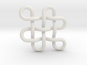 Endless knot / eternal knot / buddha knot medium   in White Natural Versatile Plastic