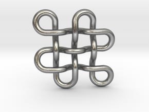 Endless knot / eternal knot / buddha knot medium   in Natural Silver