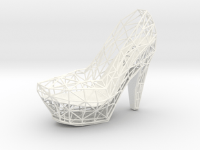Left Wireframe High Heel in White Smooth Versatile Plastic