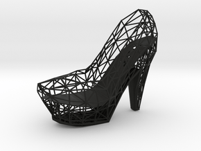 Left Wireframe High Heel in Black Smooth Versatile Plastic
