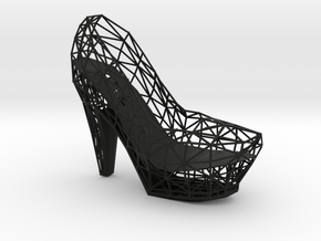 Right Wireframe High Heel in Black Smooth Versatile Plastic