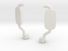 1/64 Pierce Velocity Rear View Mirrors in White Natural Versatile Plastic