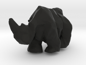 rhino low poly painted in Black Natural Versatile Plastic
