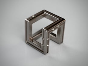 Framed Dice in Polished Bronzed-Silver Steel