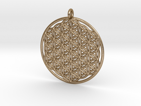 Flower of life Pendant in Polished Gold Steel