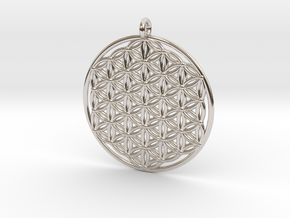 Flower of life Pendant in Rhodium Plated Brass