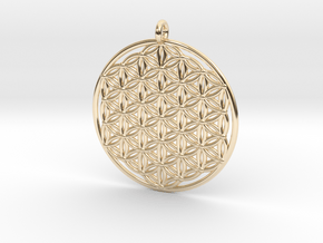 Flower of life Pendant in 14K Yellow Gold