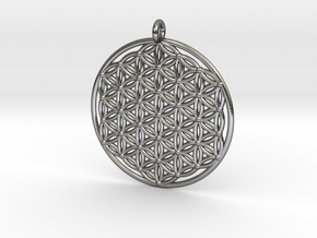 Flower of life Pendant in Polished Silver