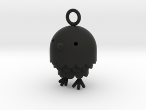 "Peep" Bird Pendant in Black Natural Versatile Plastic