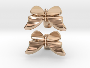 Butterfly Cufflinks 1 in 14k Rose Gold Plated Brass