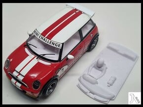 Interior for Scalextric BMW Mini Cooper in White Natural Versatile Plastic