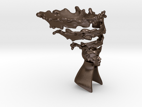 Tornado Head With Cape in Polished Bronze Steel