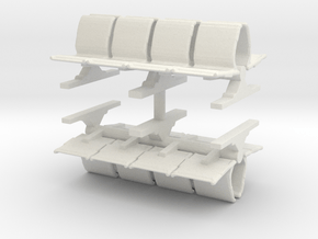 8 Waiting Room Seats (x2) 1/87 in White Natural Versatile Plastic
