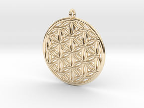 Flower of life M Pendant in 14K Yellow Gold