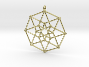 Tesseract Pendant in 18k Gold Plated Brass