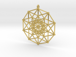 Penteract Pendant in Polished Brass