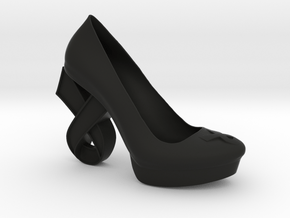 Right Cancer Ribbon High Heel in Black Smooth Versatile Plastic