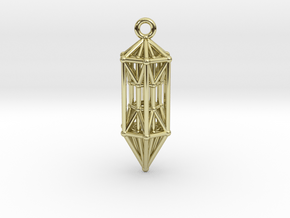 Phi Vogel Crystal Healingstick Pendant in 18k Gold Plated Brass