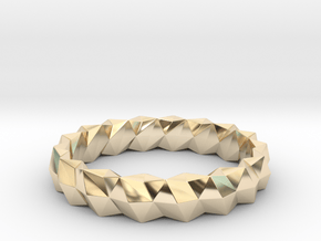 Brilliant Ring_R02 in 14k Gold Plated Brass: 8 / 56.75