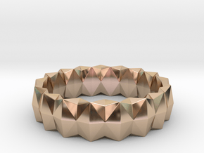 Brilliant Ring_R03 in 14k Rose Gold Plated Brass: 8 / 56.75