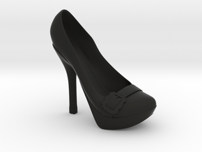 Right Jolie Toestrap High Heel in Black Smooth Versatile Plastic