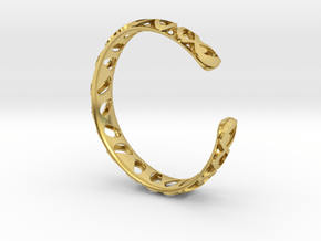 Meta open bracelet in Polished Brass