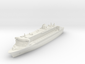 RMS Queen Mary 2 in White Natural Versatile Plastic: 1:1200