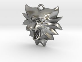 Witcher Medallion - Monkey School in Natural Silver