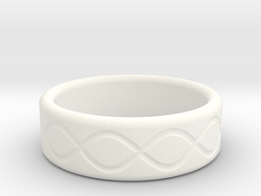  Comfy, infinity-pattern wide 3D-printed ring in White Premium Versatile Plastic: 8.5 / 58