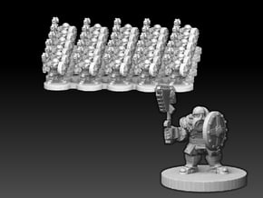 Space Dwarf Shield And Axe 6mm in White Natural Versatile Plastic