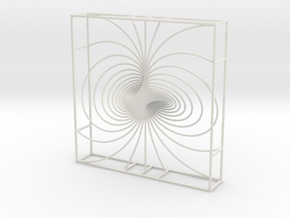Hopf Fibration, Framed 'Only Circles' in White Natural Versatile Plastic