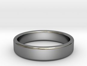 Comfy, narrow 3D-printed ring in Fine Detail Polished Silver: 5 / 49
