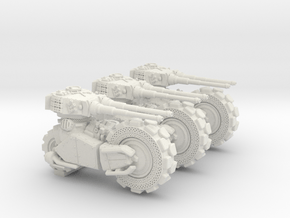 Space Dwarf Panzer Bike 6mm scale 3-pack in White Natural Versatile Plastic