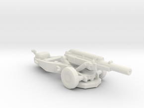 M102 105 mm Howitzer white plastic fire 1:160 scal in White Natural Versatile Plastic