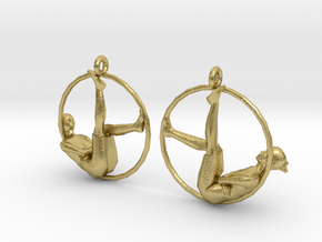 earrings "Hoop girl1" in Natural Brass