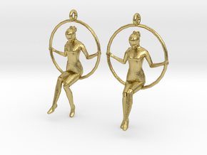 earrings "Hoop girl 2" in Natural Brass