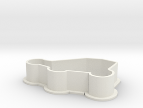 Midget 3/4 Race Car Cookie Cutter in White Natural Versatile Plastic: Small
