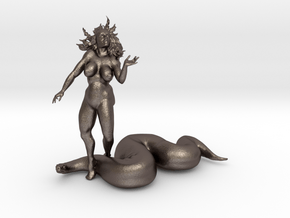 Eve And The Snake  in Polished Bronzed-Silver Steel