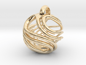 Swirl Earring and/or Pendant  in 14k Gold Plated Brass: Small